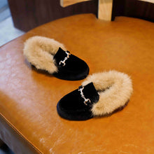 Load image into Gallery viewer, Boys Girls Velvet Loafer Best Sell New Winter Warm Kids Fur Shoes Size 21-35 Flat Princess Girls Shoes