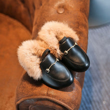 Load image into Gallery viewer, Boys Girls Velvet Loafer Best Sell New Winter Warm Kids Fur Shoes Size 21-35 Flat Princess Girls Shoes