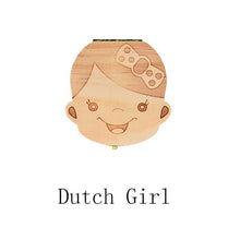 Load image into Gallery viewer, Spanish English Dutch Portugal French Russia  Baby Wood Tooth Box Organizer Milk Teeth Storage Collect Teeth Umbilica Save Gifts