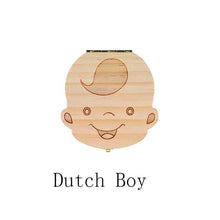 Load image into Gallery viewer, Spanish English Dutch Portugal French Russia  Baby Wood Tooth Box Organizer Milk Teeth Storage Collect Teeth Umbilica Save Gifts