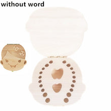 Load image into Gallery viewer, Spanish English Dutch Portugal French Russia  Baby Wood Tooth Box Organizer Milk Teeth Storage Collect Teeth Umbilica Save Gifts